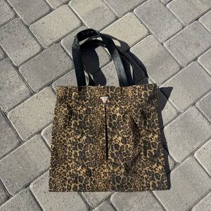 Guess cheetah Print Tote with Black Accents